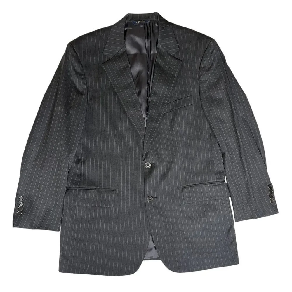 Brooks Brothers 1818 Madison Men’s Gray Pin Stripe Suit Jacket Blazer Size 40R